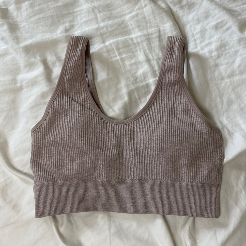 Aerie Ribbed Crop Top with Removable Cups